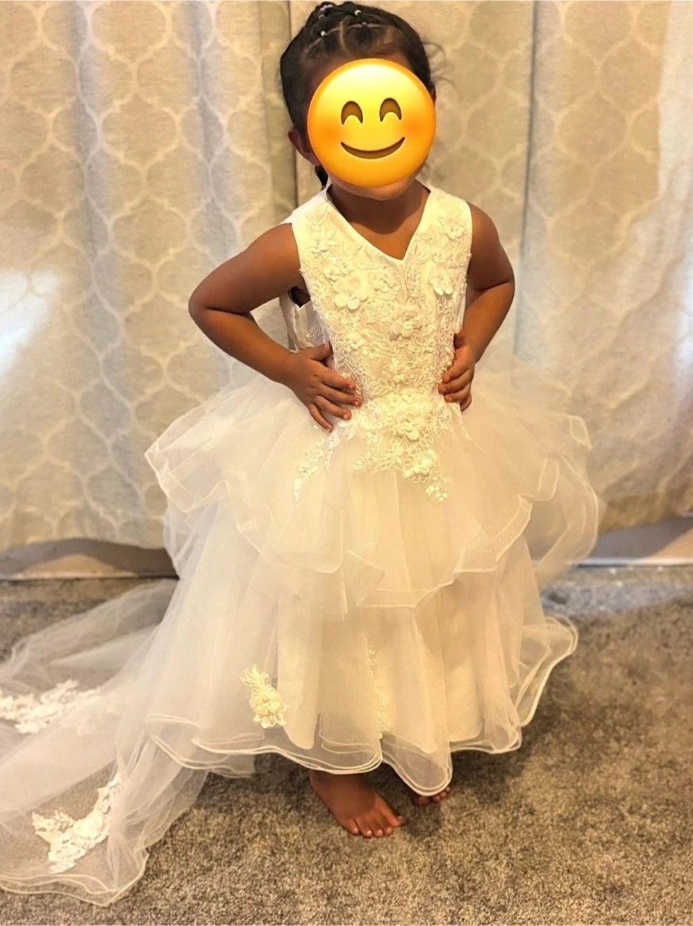 Girls Formal Flower Girl Dress in White